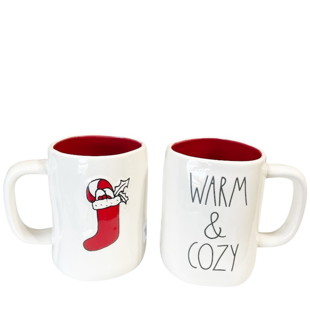 🎉HP 🎉 NEW Rae Dunn WARM & COZY Double Sided Christmas Mug 🎅🏻🎄🎅🏻